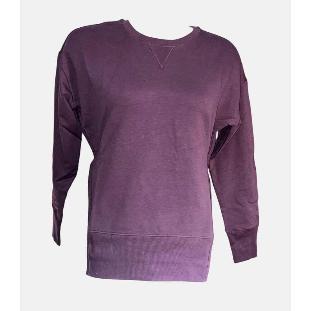 Universal Standard Split Hem Long Sleeve Crewneck Sweater Sz 4XS Purple (00-0 XS - Picture 5 of 11